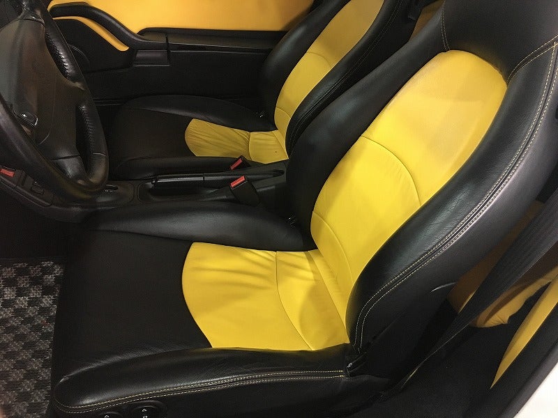 ポルシェ993黄色本革シート色落ち黒ずみリペア補修修理