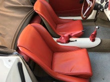 ポルシェ356スピードスター赤色本革レザーシート変色汚れリペア補修修理